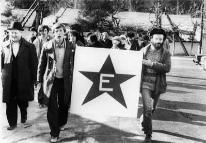 Esperanto-demonstracio en Varzobo, 1982